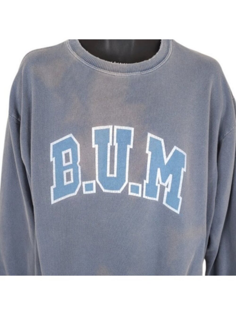 Vintage BUM Equipment Sweatshirt Mens Size Large Blue 90s B.U.M Streetwear - Picture 1 of 9